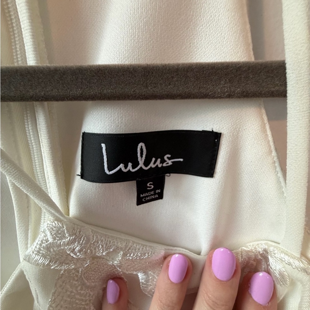 Lulu's Ivory Embroidered Floral Mini Dress - Picture 6 of 6